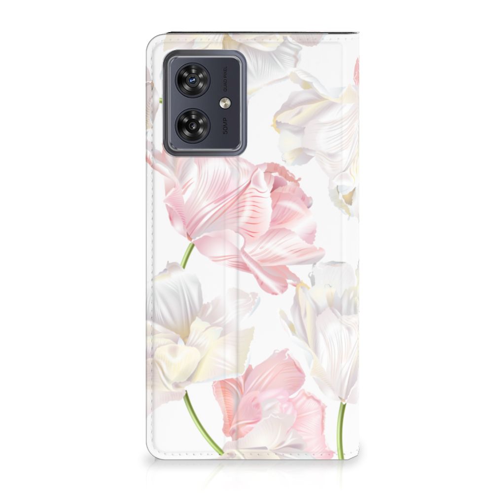 Motorola Moto G54 Smart Cover Lovely Flowers design bloemen aanzicht