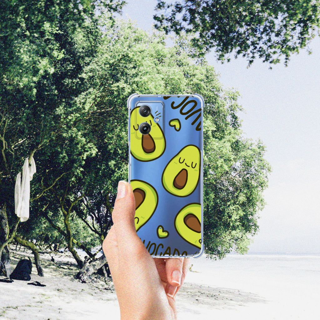 Motorola Moto G54 Stevig Bumper Hoesje Avocado Singing design hand strand