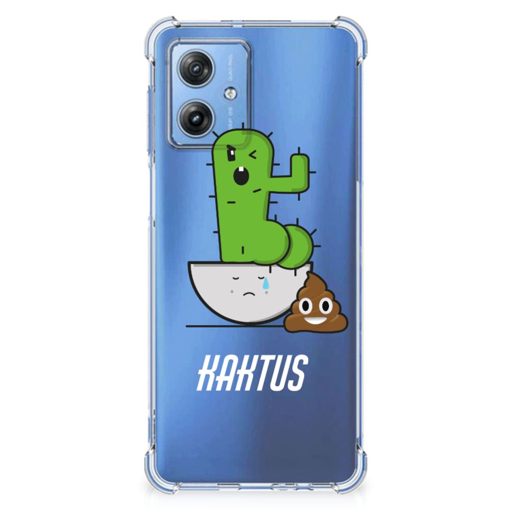 Motorola Moto G54 Stevig Bumper Hoesje Cactus Poo met schattig cactus ontwerp 🌵 en beschermende bumper.
