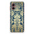 Motorola Moto G55 Case Beige Flowers design peacock floral blue