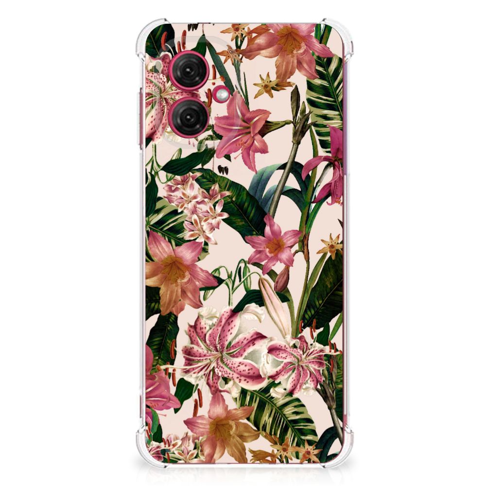 Motorola Moto G55 Case Flowers bloemen ontwerp voorkant