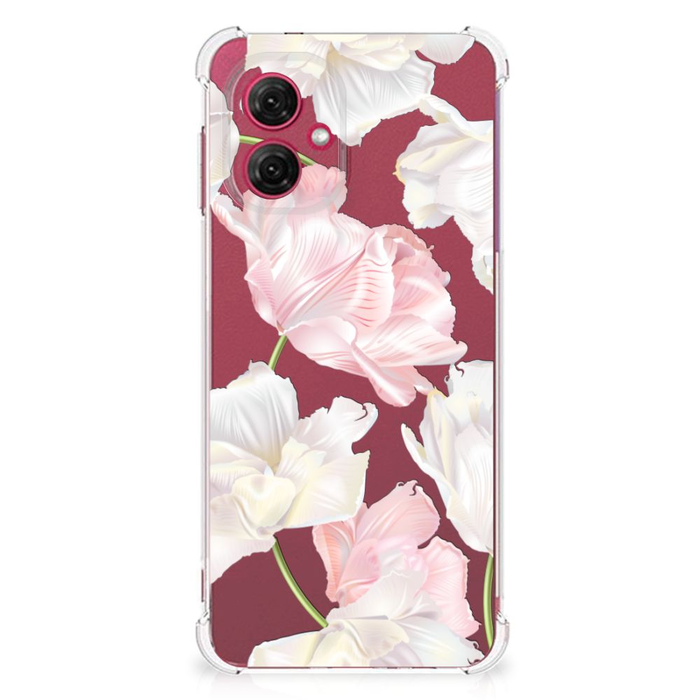 Motorola Moto G55 Case Lovely Flowers bloemen design achterkant