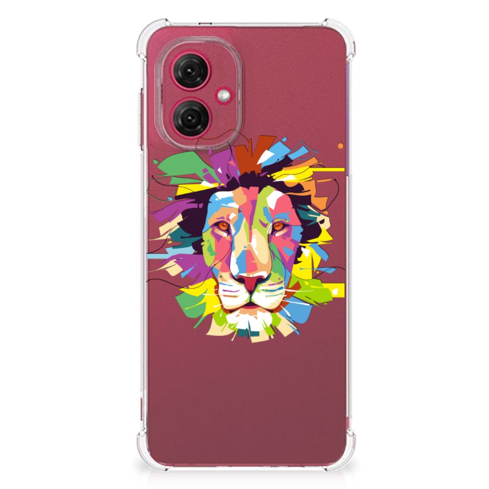 Motorola Moto G55 Stevig Bumper Hoesje Lion Color achterkant