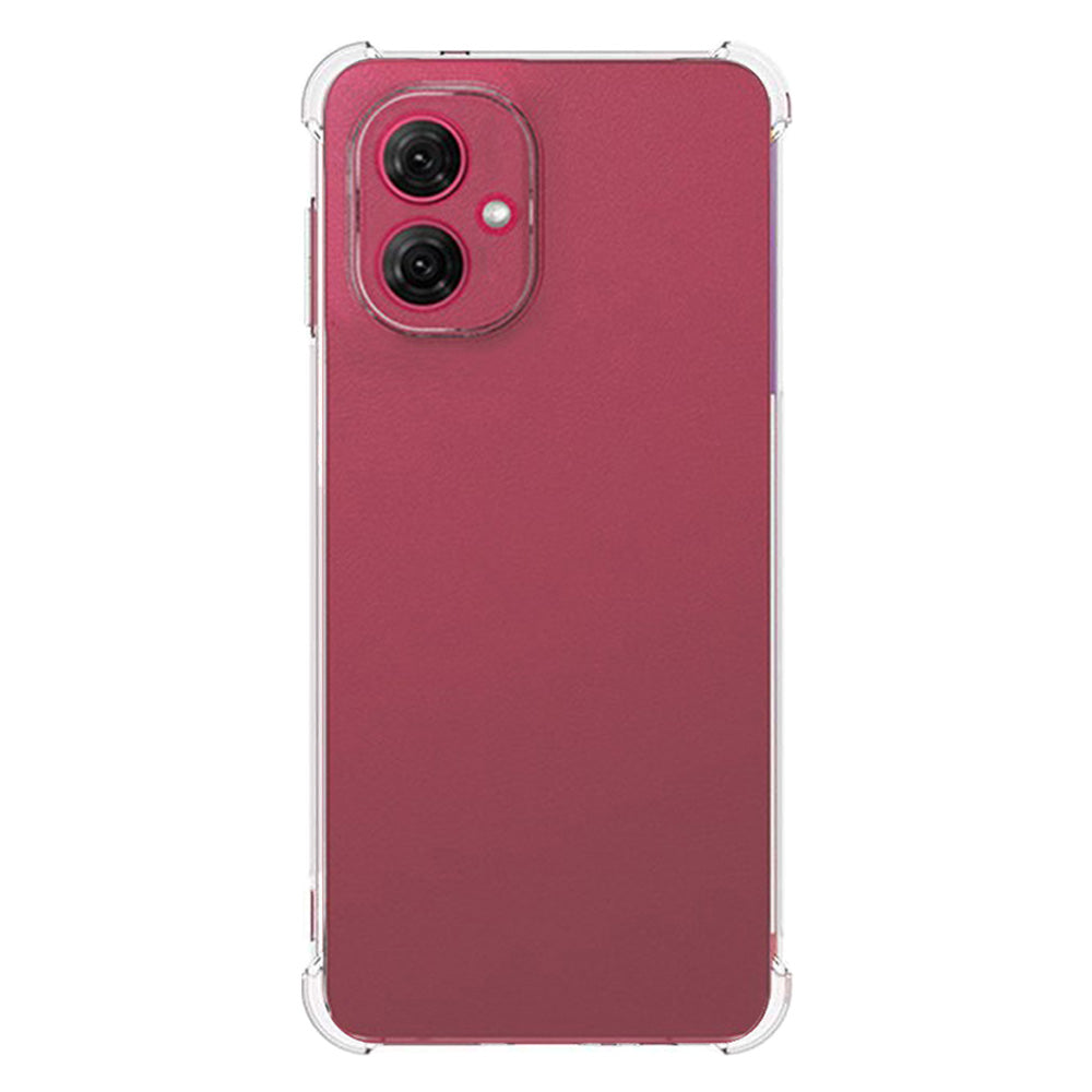 Motorola Moto G55 Transparante Anti-shock Hoesje roze transparant achterkant