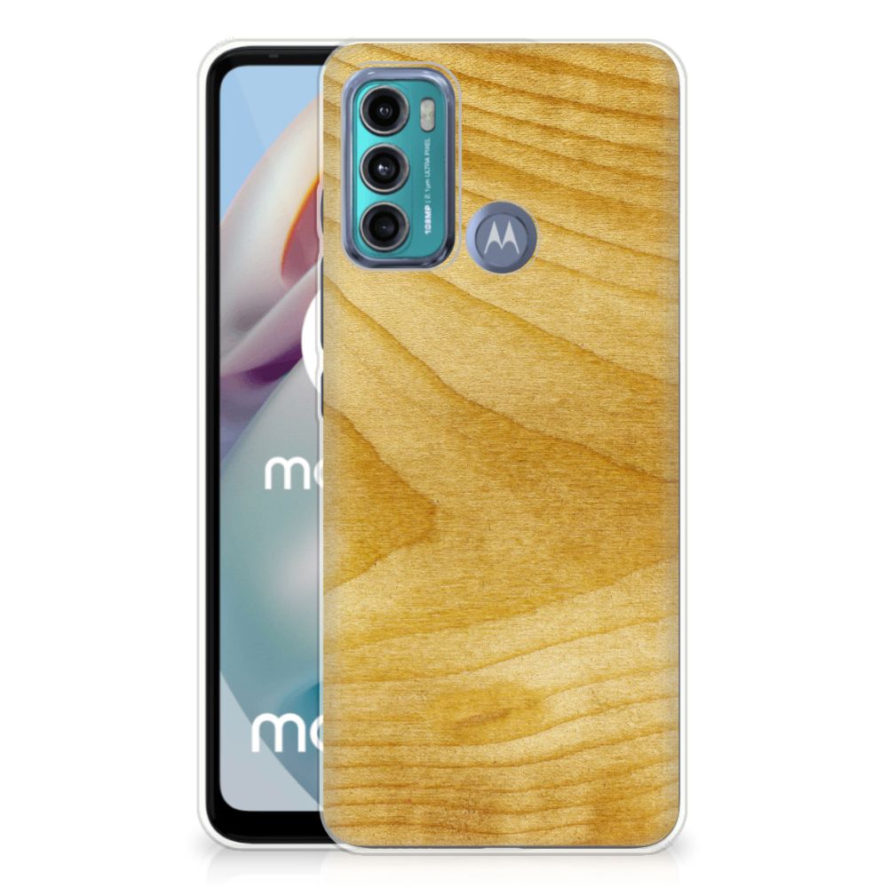 Motorola Moto G60 Bumper Hoesje Licht Hout achterkant ontwerp