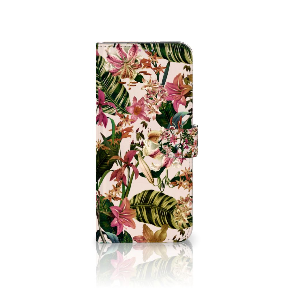 Motorola Moto G60s Hoesje Flowers bookcase bloemen design voorkant