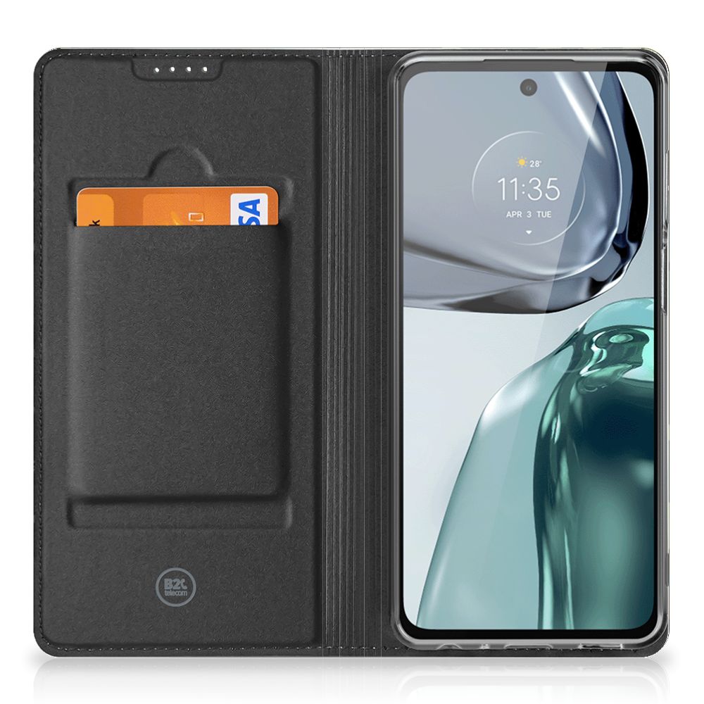 Motorola Moto G62 5G Hoesje met Magneet Army Dark binnenkant smartphone vak