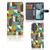 Motorola Moto G62 5G Telefoon Hoesje Funky Retro met kleurrijk geometrisch patroon en pasjeshouders, trendy uitstraling