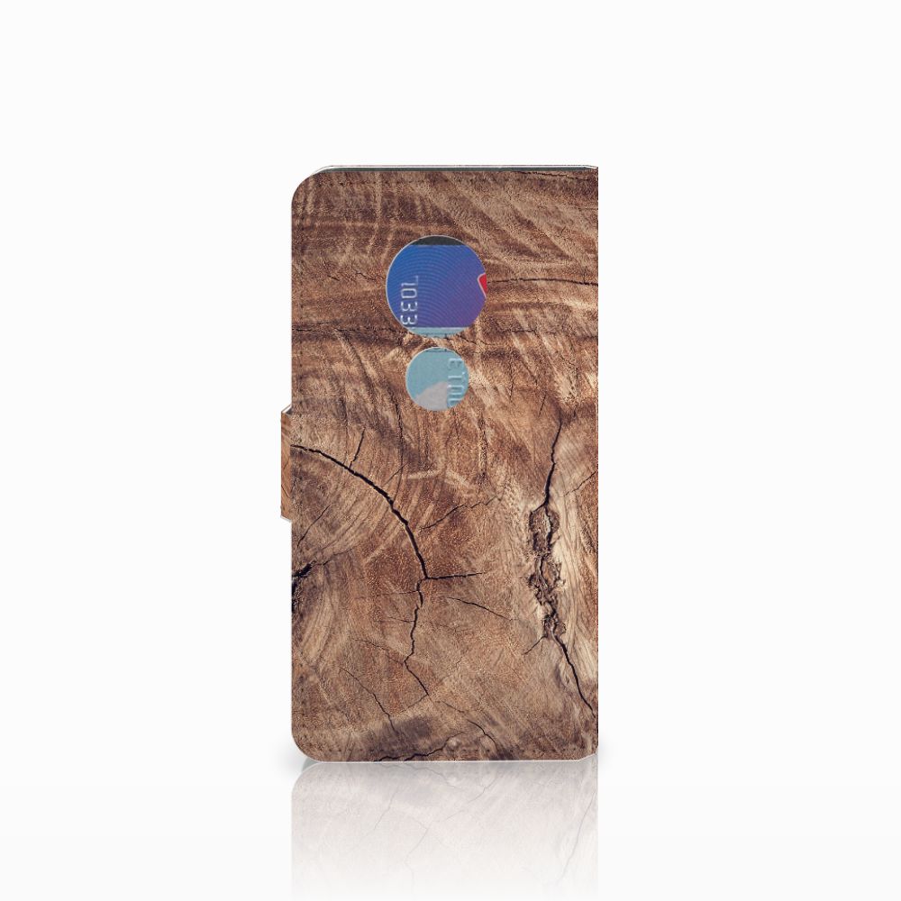 Motorola Moto G7 Play Book Style Case Tree Trunk hoesje boomstam aanzicht