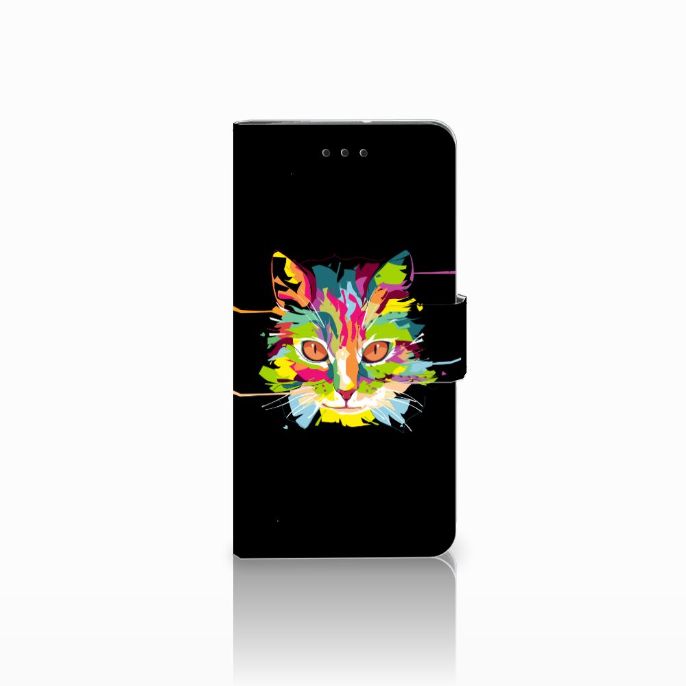 Motorola Moto G7 Play Leuk Hoesje Cat Color kat kleurrijk design voorkant