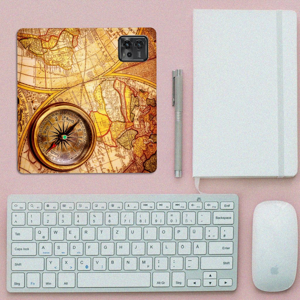 Motorola Moto G72 Book Cover Kompas met kompasontwerp voor bescherming en uitstraling 🧭