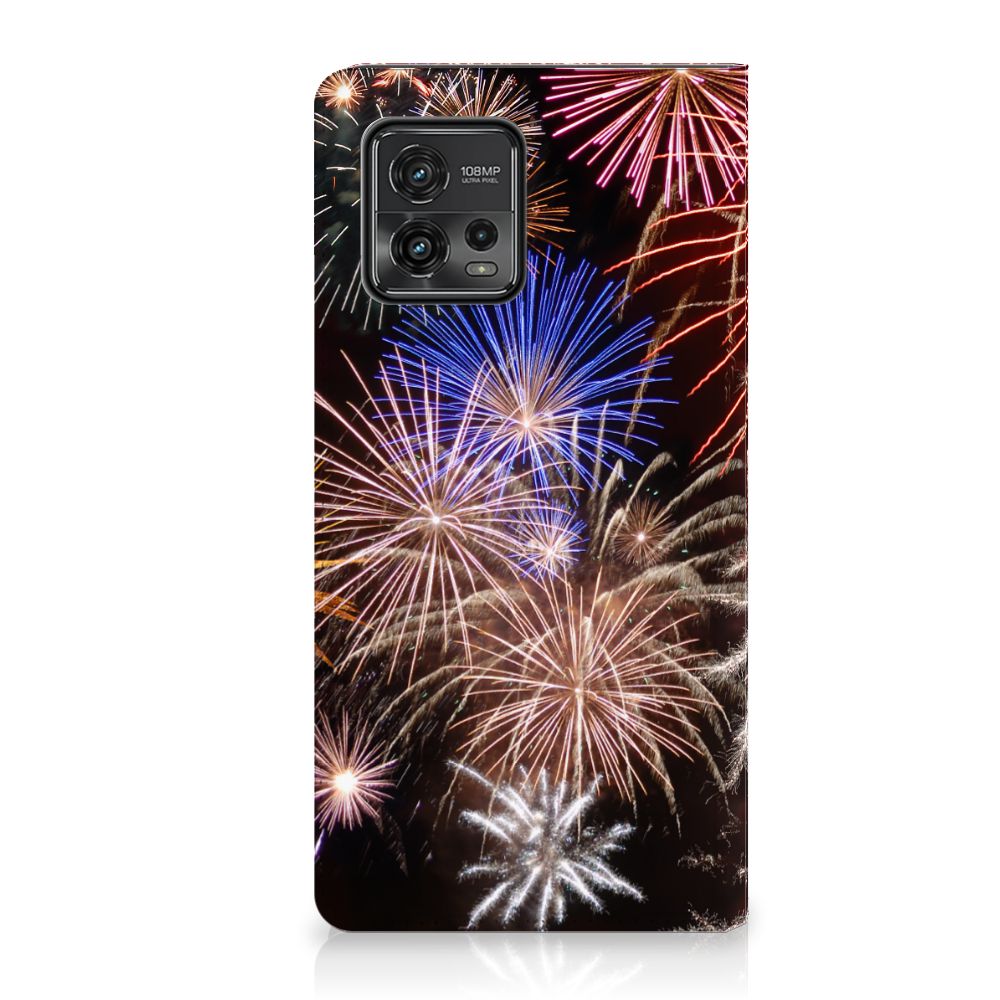 Motorola Moto G72 Hippe Standcase Vuurwerk vuurwerk kleuren print