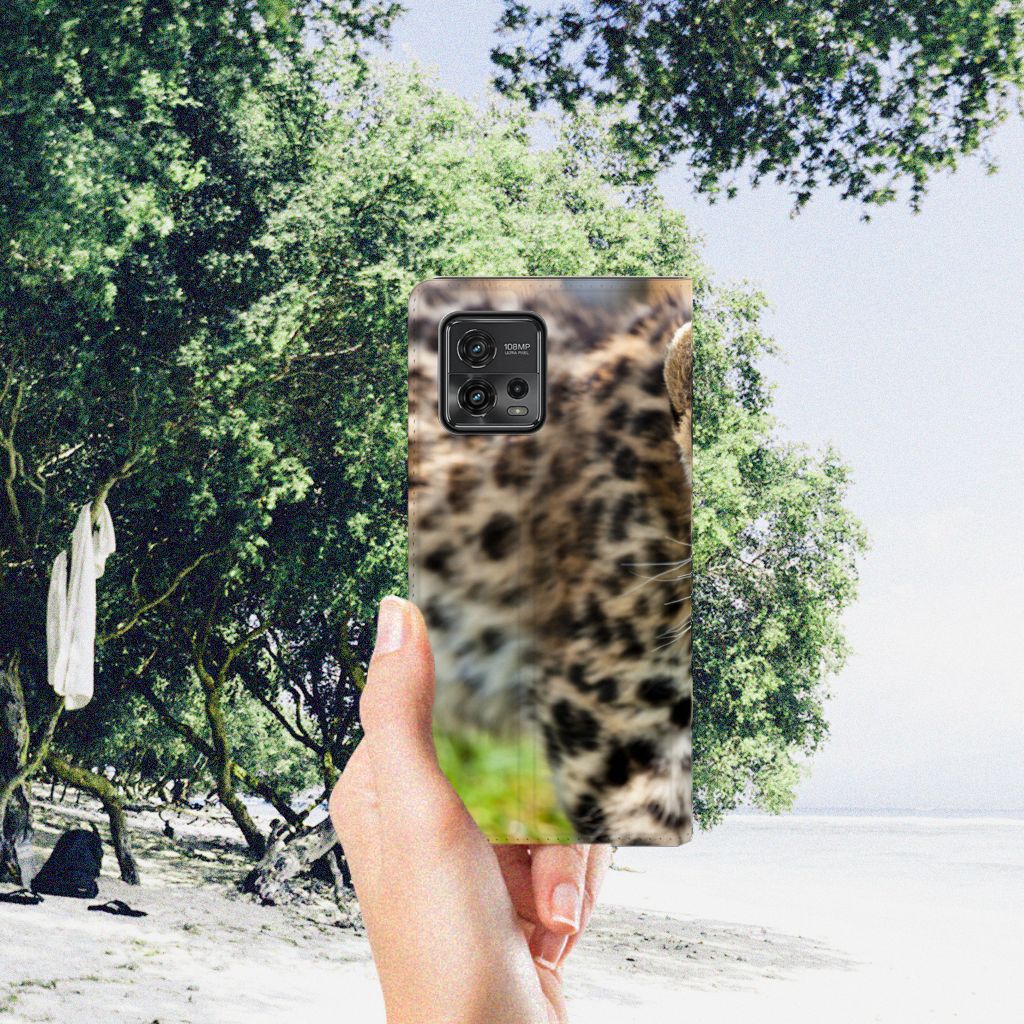 Motorola Moto G72 Hoesje maken Baby Luipaard design baby luipaard aanzicht