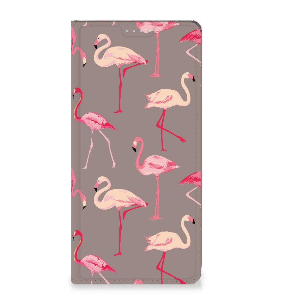 Motorola Moto G72 Hoesje maken Flamingo hoesje flamingo's design zijaanzicht