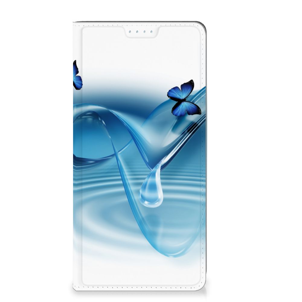 Motorola Moto G72 Hoesje maken Vlinders blauw vlinders water design voorkant