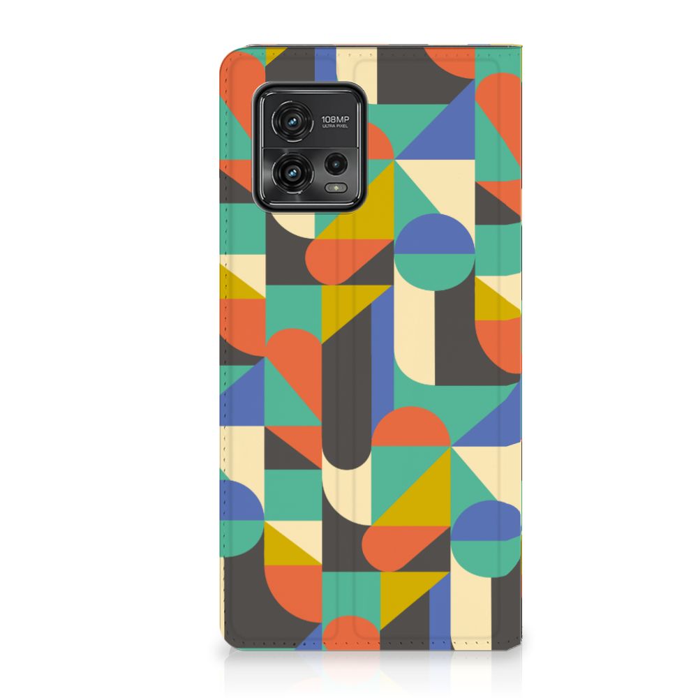 Motorola Moto G72 Hoesje met Magneet Funky Retro design Funky Retro voorkant