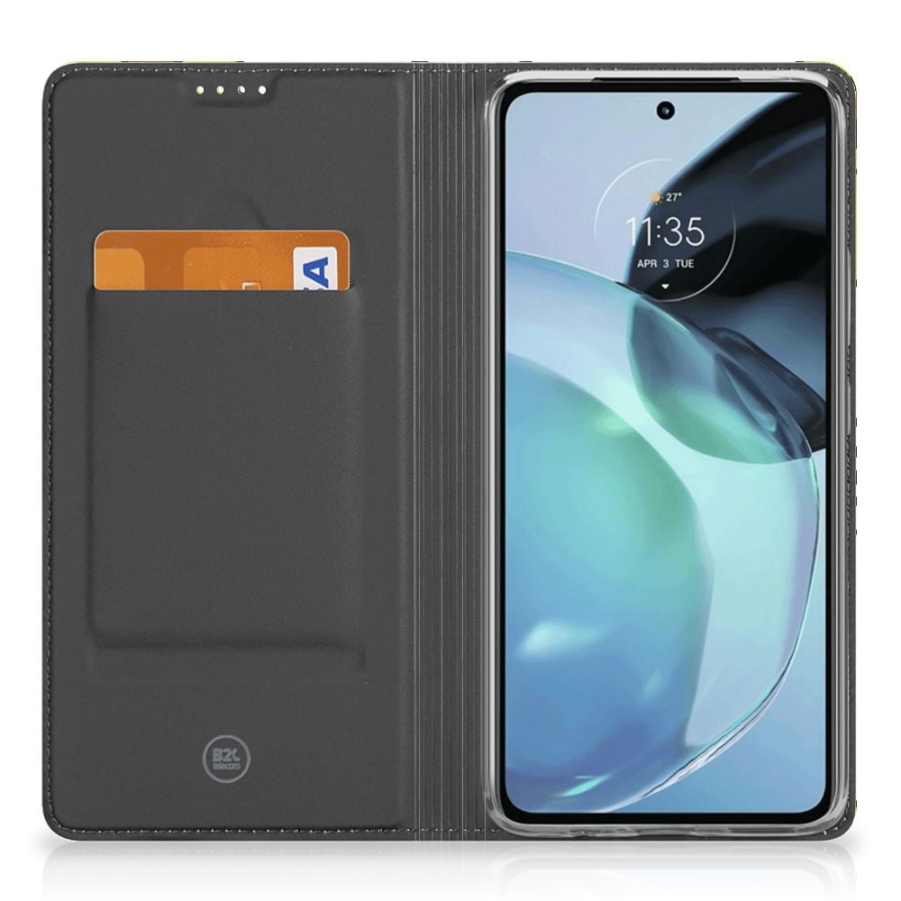 Motorola Moto G72 Magnet Case Avocado Singing binnenkant smartphonehoesje met pasjesvak