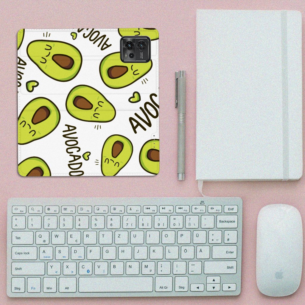 Motorola Moto G72 Magnet Case Avocado Singing bovenaanzicht