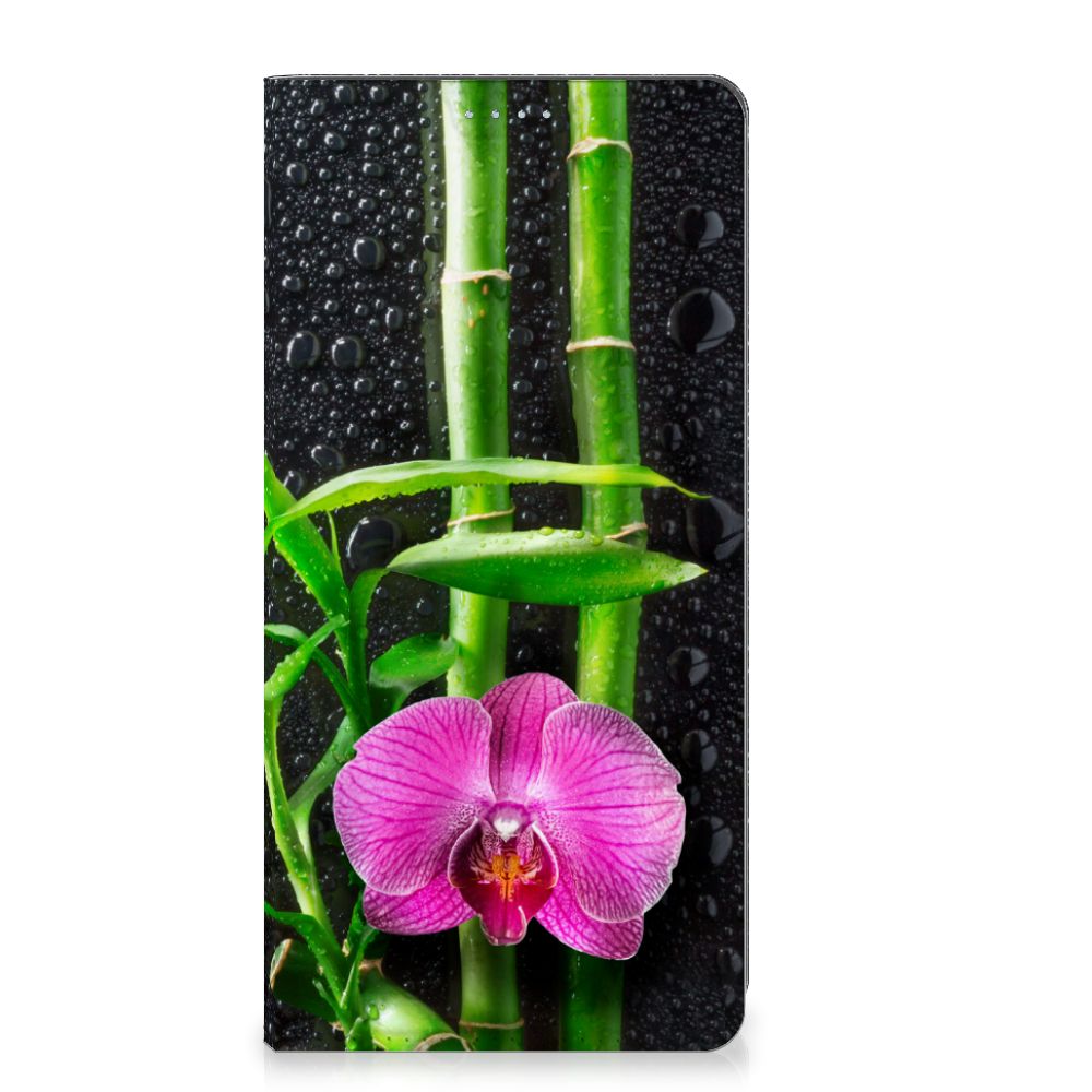 Motorola Moto G72 Smart Cover Orchidee design hoesje orchidee aanzicht