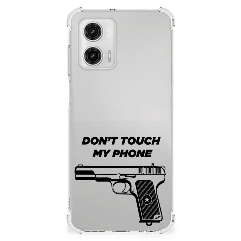 Motorola Moto G73 Anti Shock Case Pistol DTMP smartphonehoesje pistol design voorkant