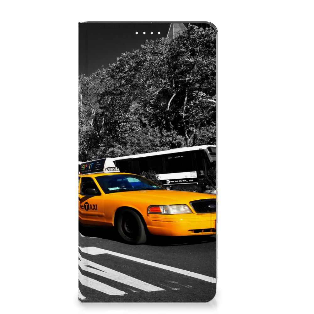 Motorola Moto G73 Book Cover New York Taxi hoesje taxi design voorkant