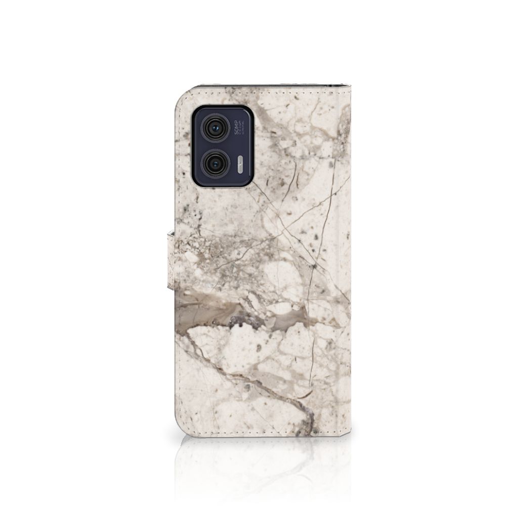 Motorola Moto G73 Bookcase Marmer Beige - Unique marble design for protection and style. Perfect cadeau! 🎁