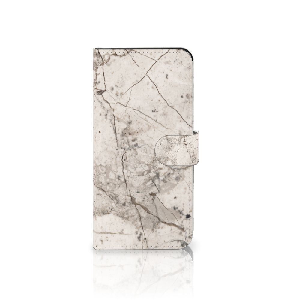 Motorola Moto G73 Bookcase Marmer Beige met unieke marmerprint, perfect als cadeau voor gebruiksgemak en bescherming.