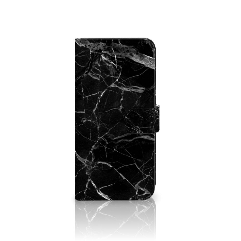 Motorola Moto G73 Bookcase Marmer Zwart bookcase zwart marmer vooraanzicht