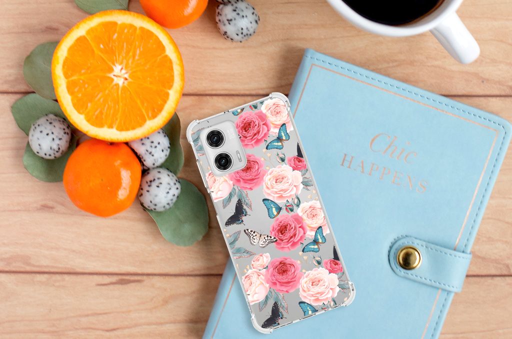Motorola Moto G73 Case Butterfly Roses B2C Telecom