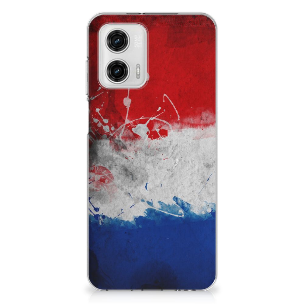 Motorola Moto G73 Hoesje Nederland design Nederlandse vlag achterzijde