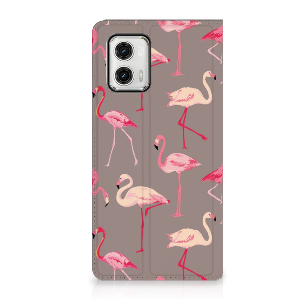Motorola Moto G73 Hoesje maken Flamingo flamingo design voorkant