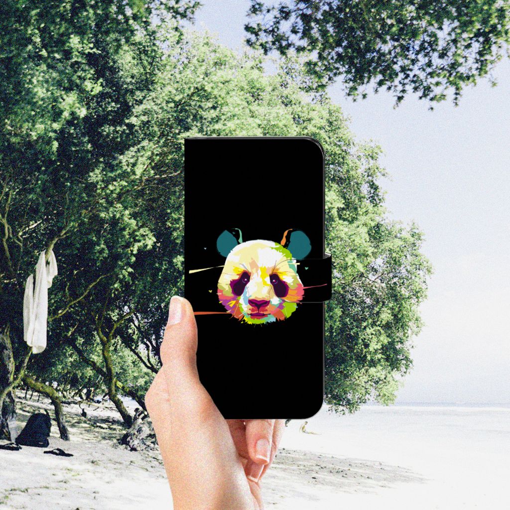 Motorola Moto G73 Leuk Hoesje Panda Color panda kleur ontwerp hand strand