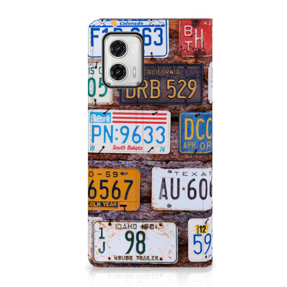 Motorola Moto G73 Stand Case Kentekenplaten design kentekenplaten aanzicht