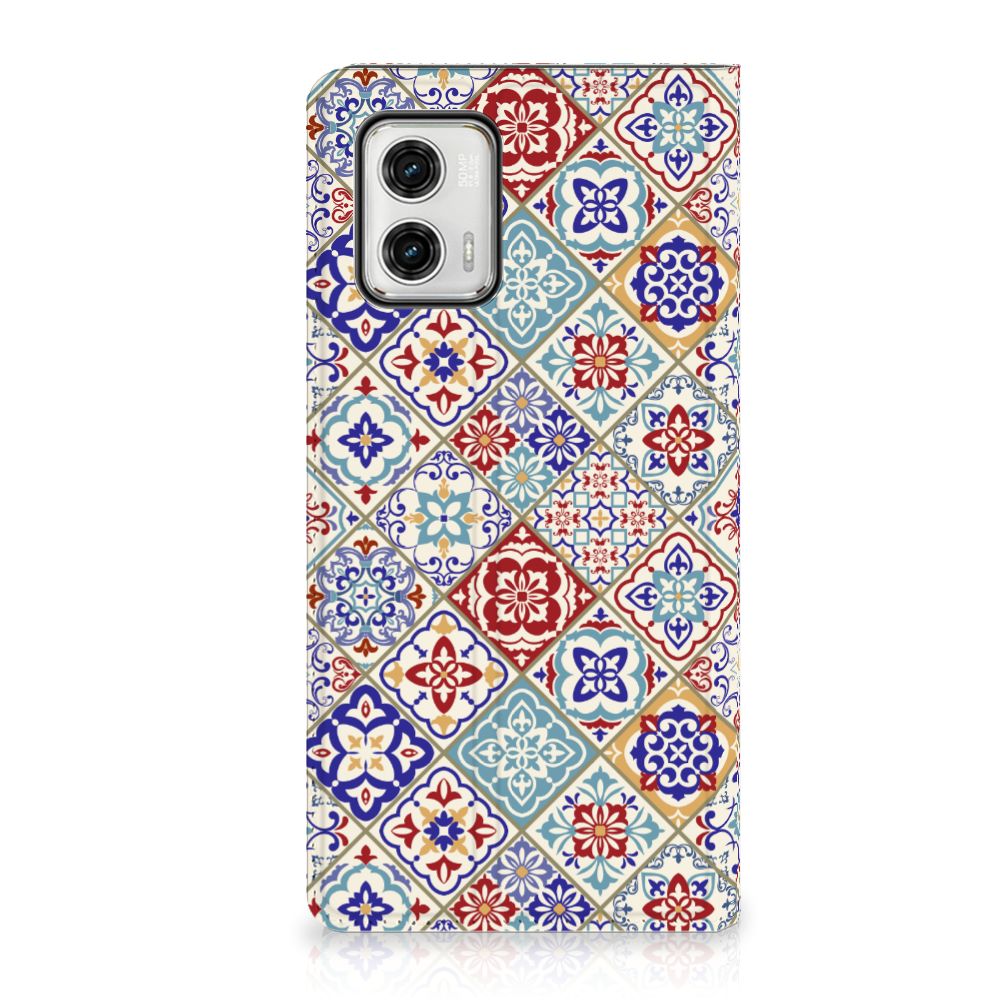 Motorola Moto G73 Standcase Tiles Color design tiles aanzicht