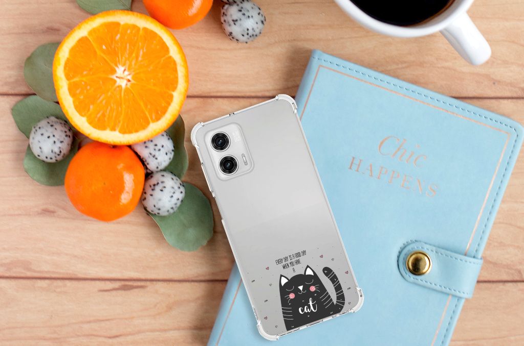 Motorola Moto G73 Stevig Bumper Hoesje Cat Good Day B2C Telecom