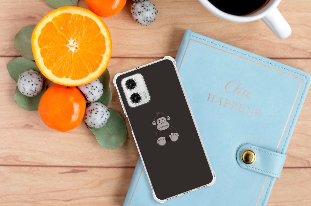Motorola Moto G73 Stevig Bumper Hoesje Gorilla telefoonhoesje gorilla design bovenaanzicht