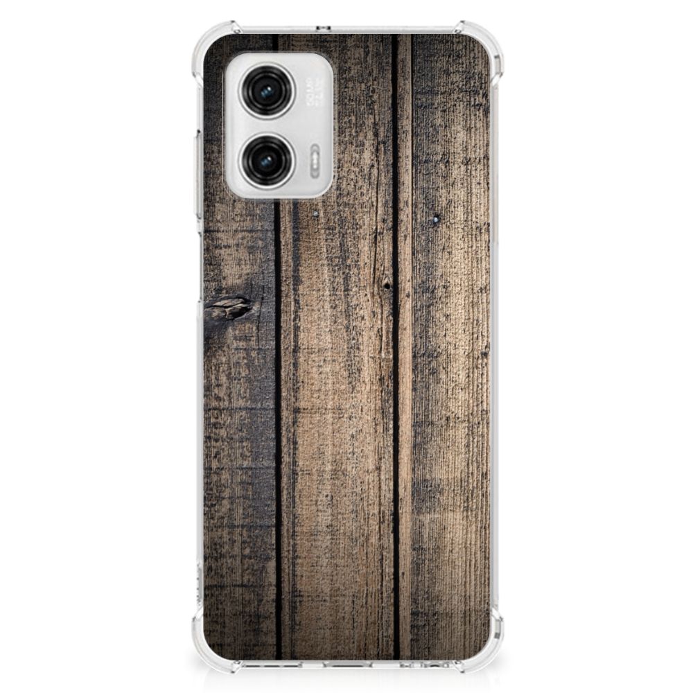 Motorola Moto G73 Stevig Telefoonhoesje Steigerhout B2C Telecom
