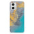 Motorola Moto G73 TPU Siliconen Hoesje Marble Blue Gold achterkant design marmer blauw goud