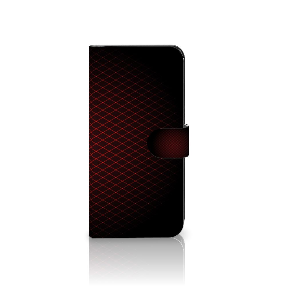 Motorola Moto G73 Telefoon Hoesje Geruit Rood hoesje geruit rood aanzicht