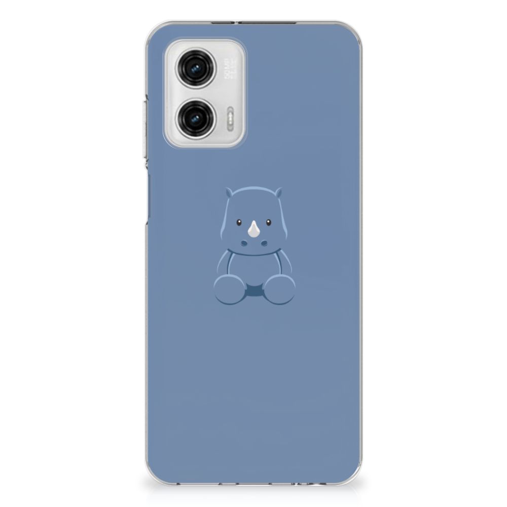 Motorola Moto G73 Telefoonhoesje met Naam Baby Rhino baby rhino design achterkant