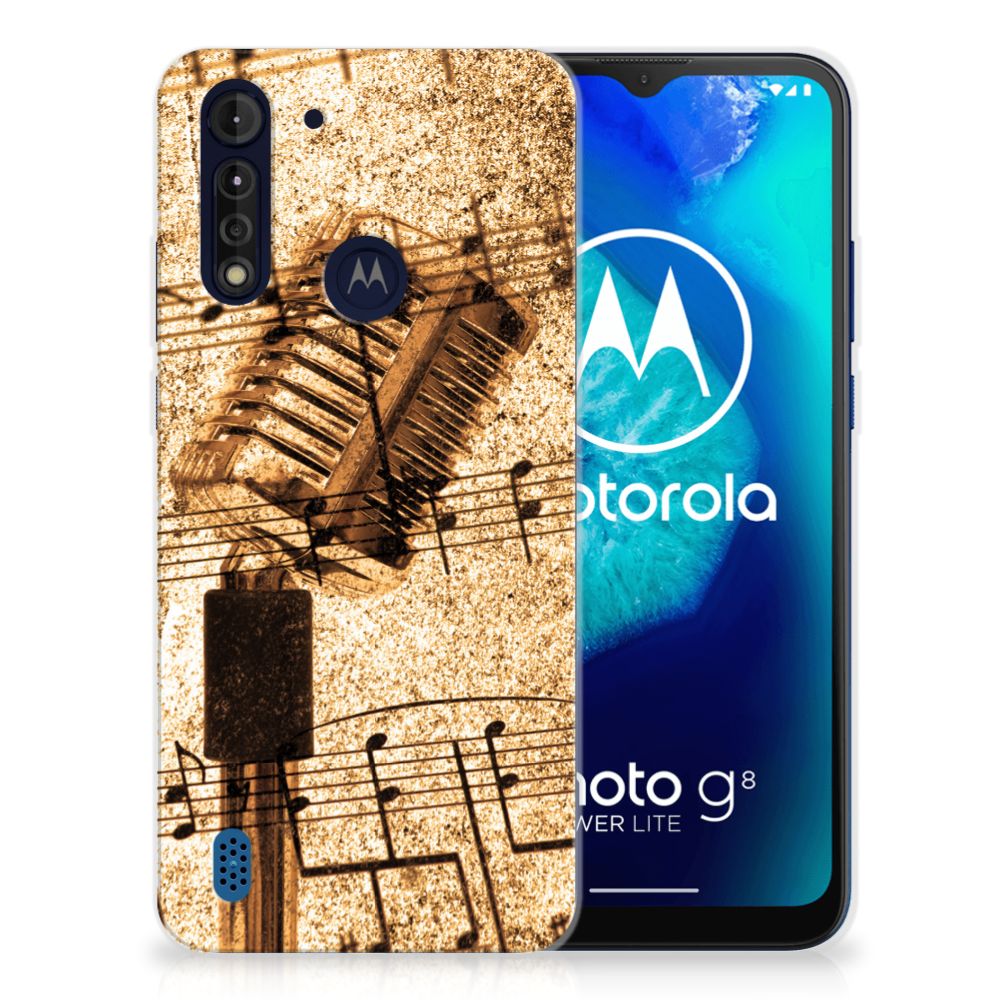 Motorola Moto G8 Power Lite Siliconen Hoesje met foto Bladmuziek B2C Telecom