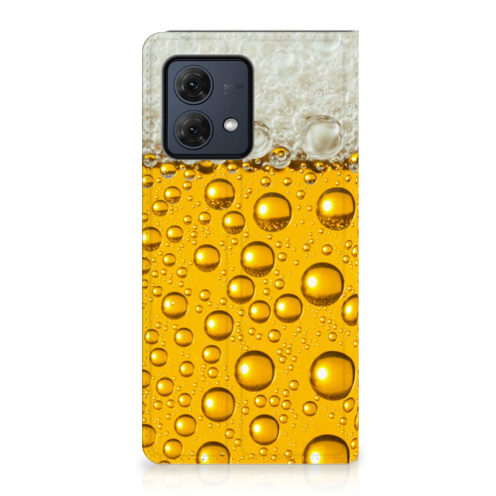 Motorola Moto G84 Flip Style Cover Bier design bierprint aanzicht