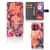 Motorola Moto G84 Hoesje Bosje Bloemen boekhoesje bloemen roze oranje paarse pasjeszijde