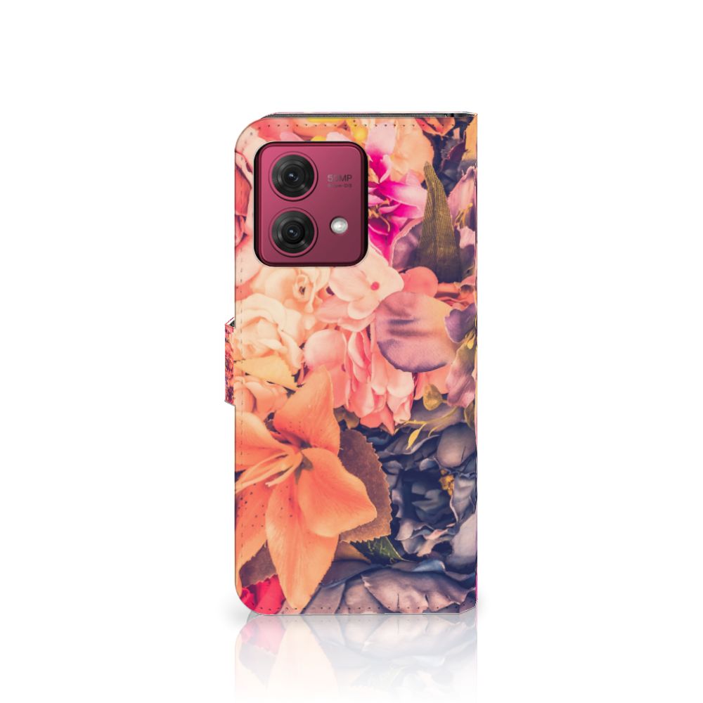 Motorola Moto G84 Hoesje Bosje Bloemen boekhoesje bloemen design voorzijde