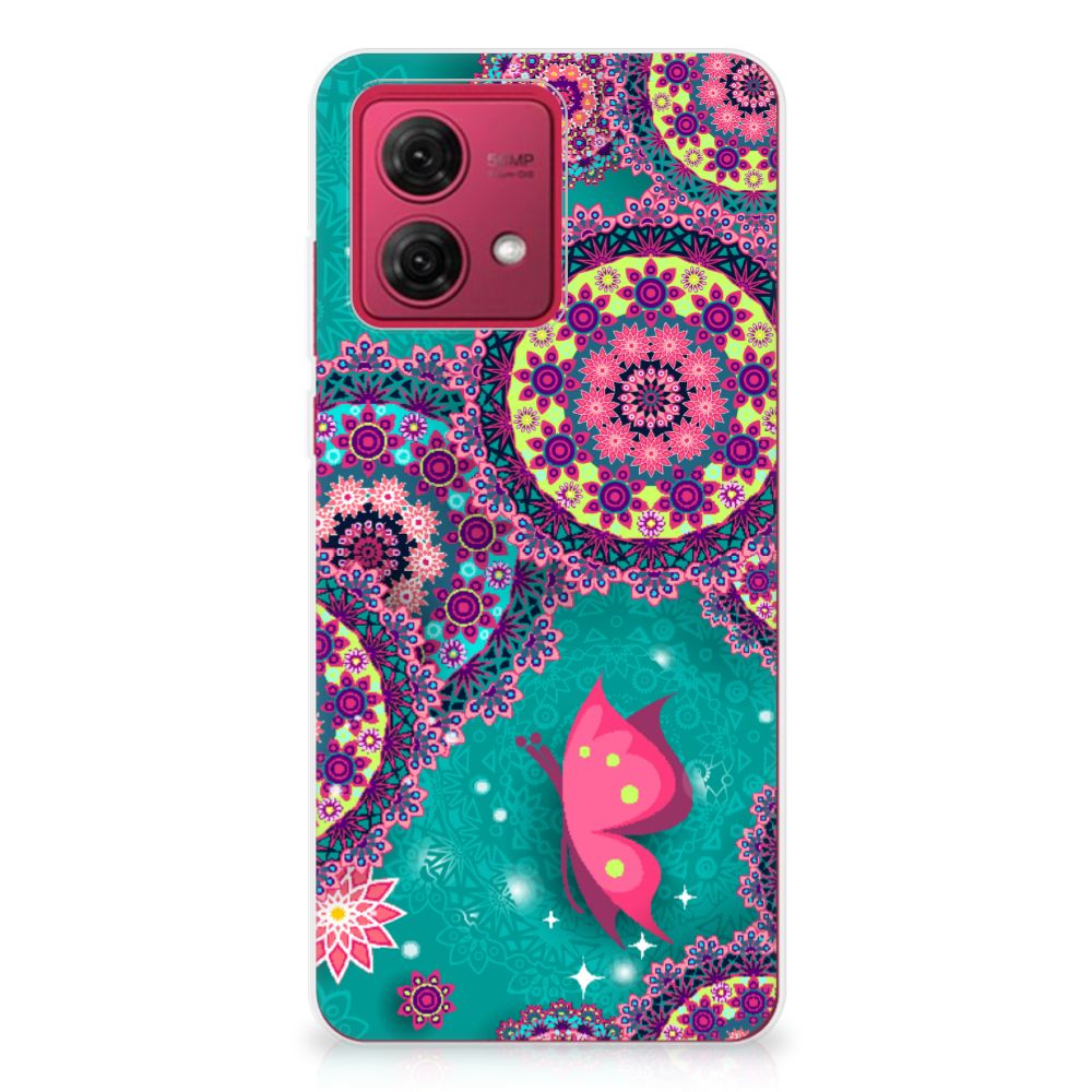 Motorola Moto G84 Hoesje maken Cirkels en Vlinders