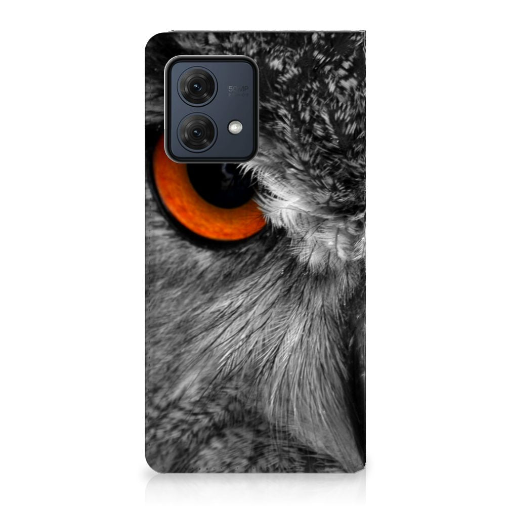 Motorola Moto G84 Hoesje maken Uil stand case uil design close-up