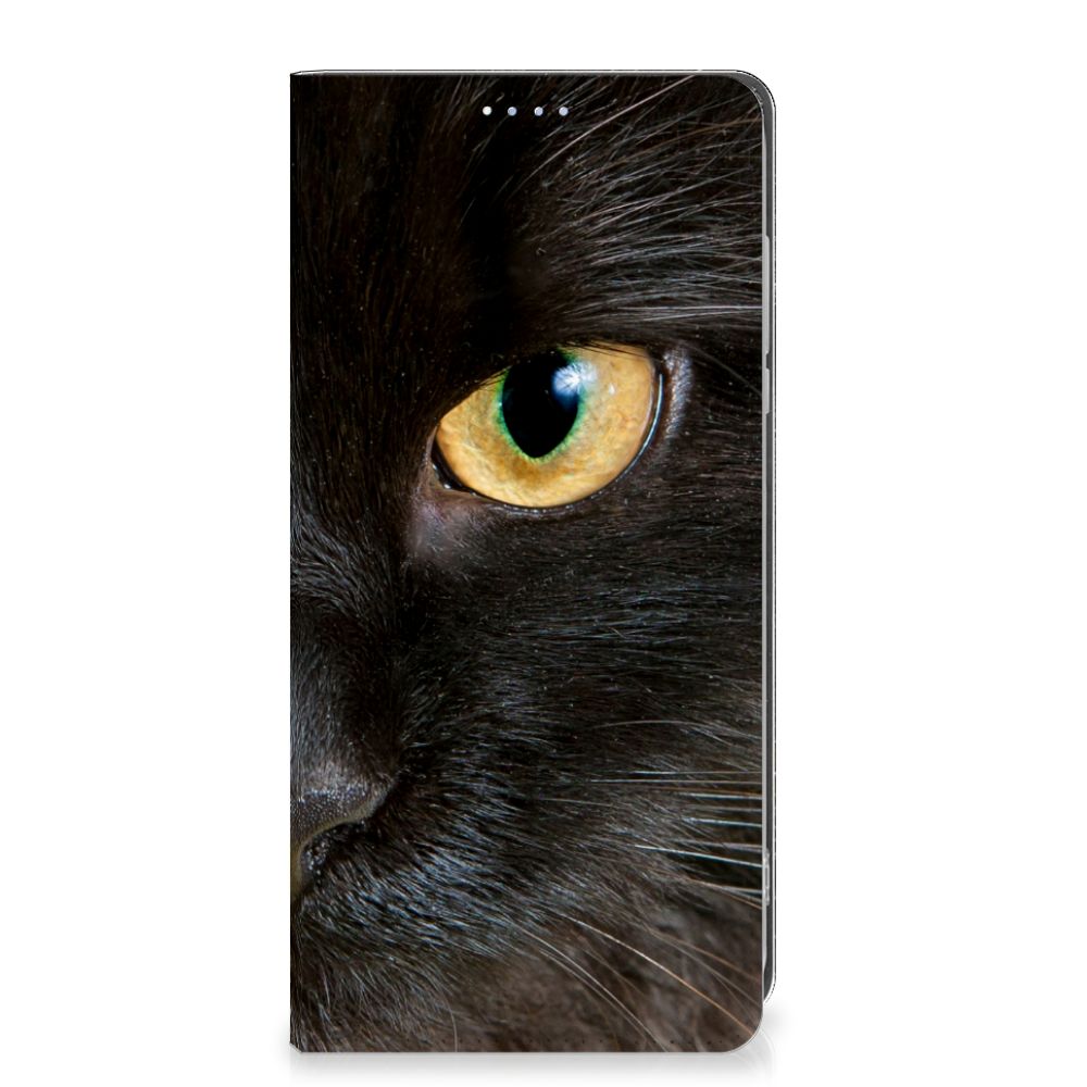 Motorola Moto G84 Hoesje maken Zwarte Kat stand case zwarte kat oog