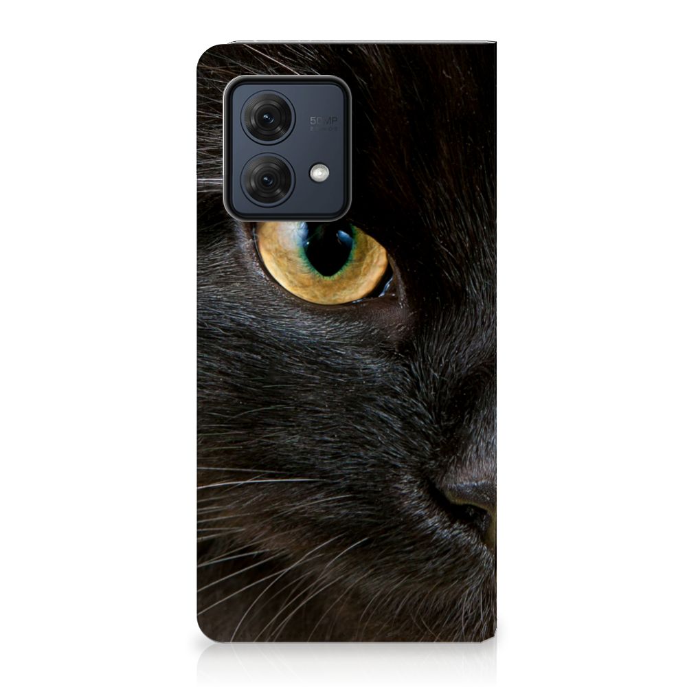Motorola Moto G84 Hoesje maken Zwarte Kat design hoesje zwart kat detail