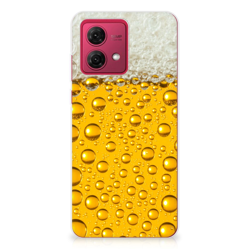 Motorola Moto G84 Siliconen Case Bier bierprint achterzijde