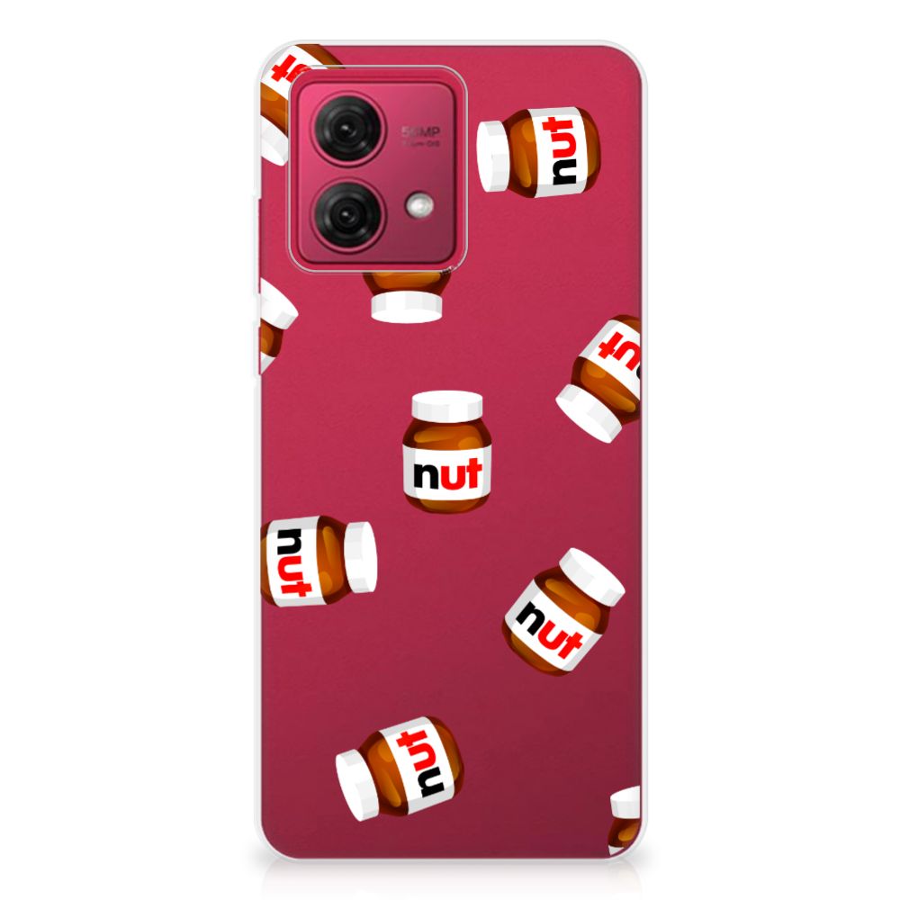 Motorola Moto G84 Siliconen Case Nut Jar design nut jar aanzicht